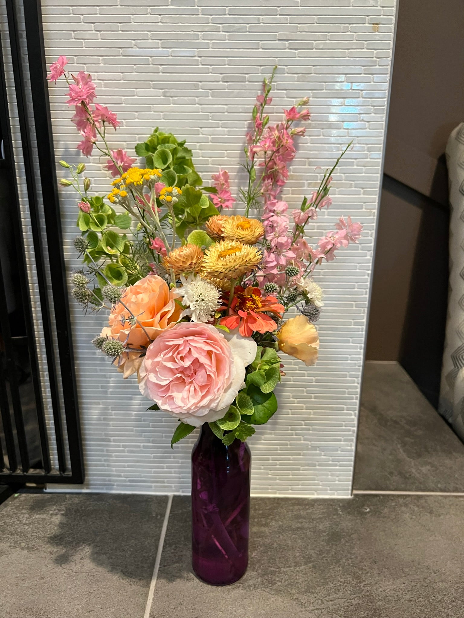 Hand-Tied Floral Coral Bouquet – Beaudry Flowers